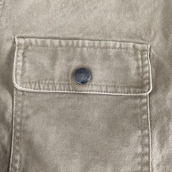 The B.C. Clothing Co Heritage Snap Up Collared Neutral Cotton Shirt Jacket Tan S - Picture 5 of 11